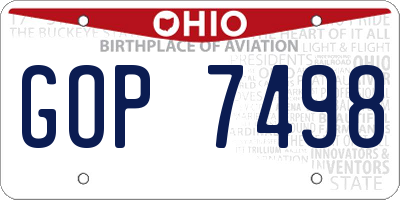 OH license plate GOP7498
