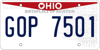 OH license plate GOP7501