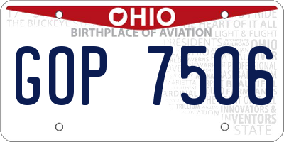 OH license plate GOP7506