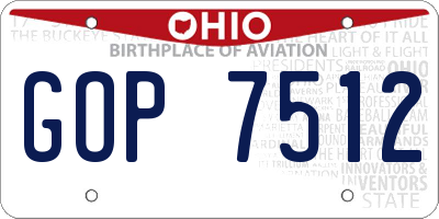 OH license plate GOP7512