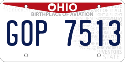 OH license plate GOP7513