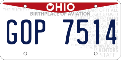 OH license plate GOP7514