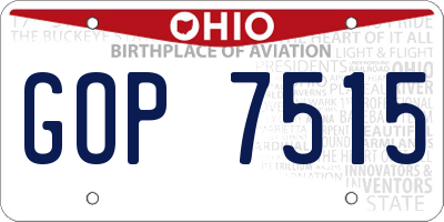 OH license plate GOP7515