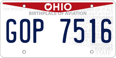 OH license plate GOP7516