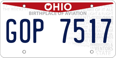 OH license plate GOP7517