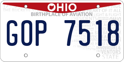 OH license plate GOP7518