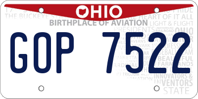 OH license plate GOP7522