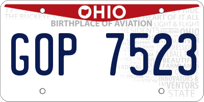 OH license plate GOP7523
