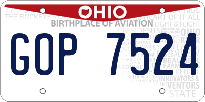 OH license plate GOP7524