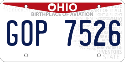 OH license plate GOP7526