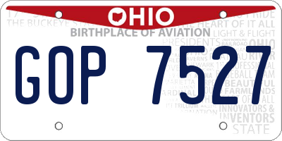 OH license plate GOP7527