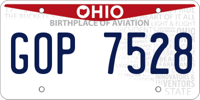 OH license plate GOP7528