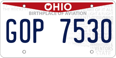 OH license plate GOP7530