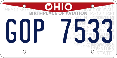 OH license plate GOP7533