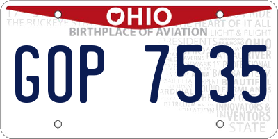 OH license plate GOP7535