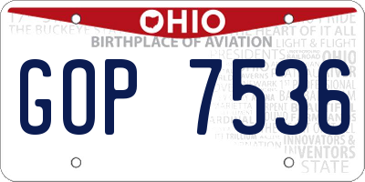 OH license plate GOP7536