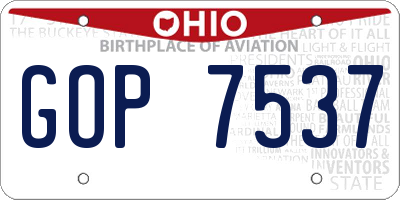 OH license plate GOP7537