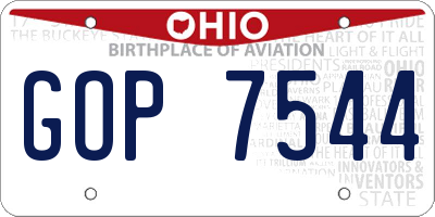 OH license plate GOP7544