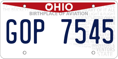 OH license plate GOP7545