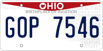 OH license plate GOP7546