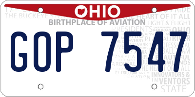 OH license plate GOP7547