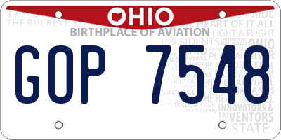 OH license plate GOP7548