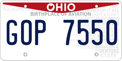 OH license plate GOP7550