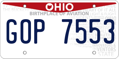 OH license plate GOP7553