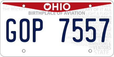 OH license plate GOP7557