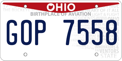 OH license plate GOP7558