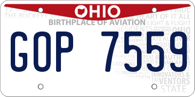 OH license plate GOP7559