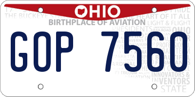OH license plate GOP7560