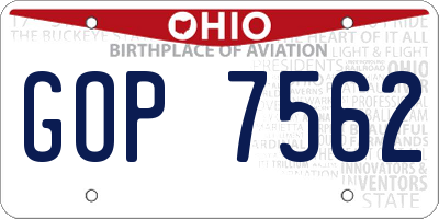 OH license plate GOP7562