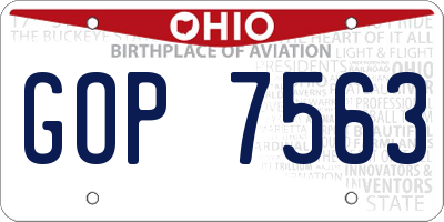 OH license plate GOP7563