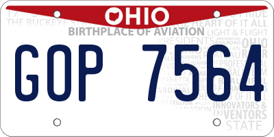 OH license plate GOP7564