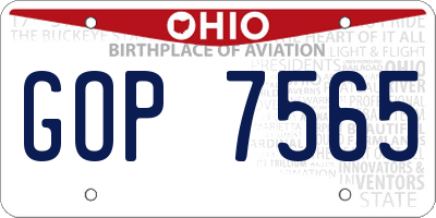 OH license plate GOP7565