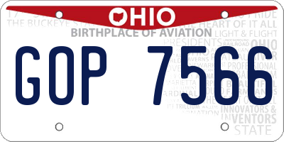OH license plate GOP7566