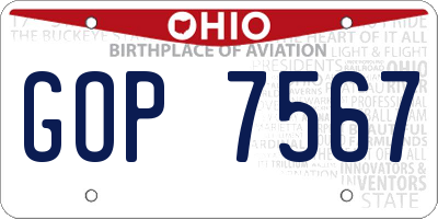 OH license plate GOP7567
