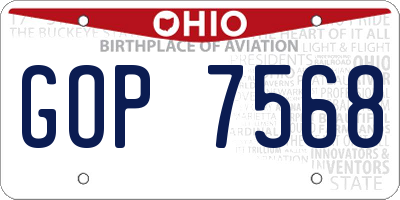 OH license plate GOP7568