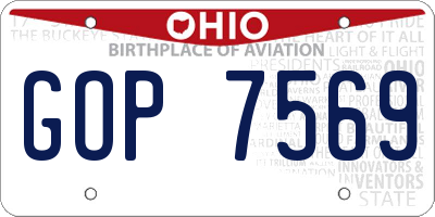 OH license plate GOP7569