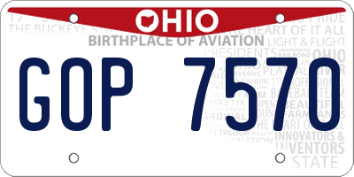 OH license plate GOP7570