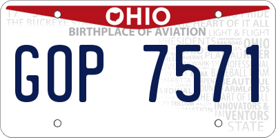 OH license plate GOP7571