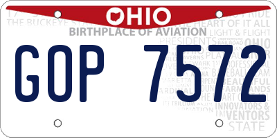 OH license plate GOP7572