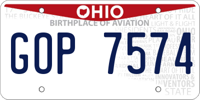 OH license plate GOP7574