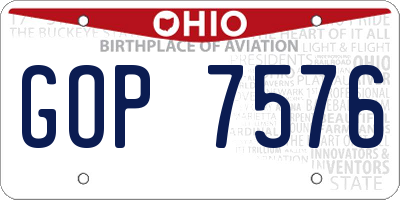 OH license plate GOP7576