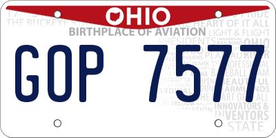 OH license plate GOP7577