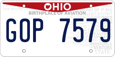 OH license plate GOP7579