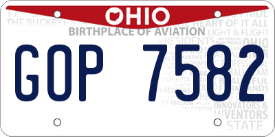 OH license plate GOP7582