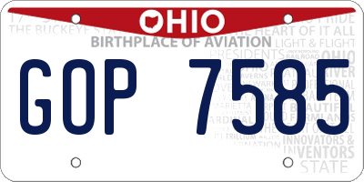 OH license plate GOP7585