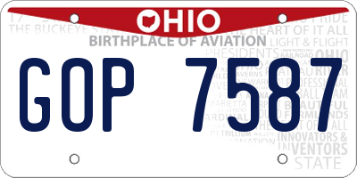 OH license plate GOP7587